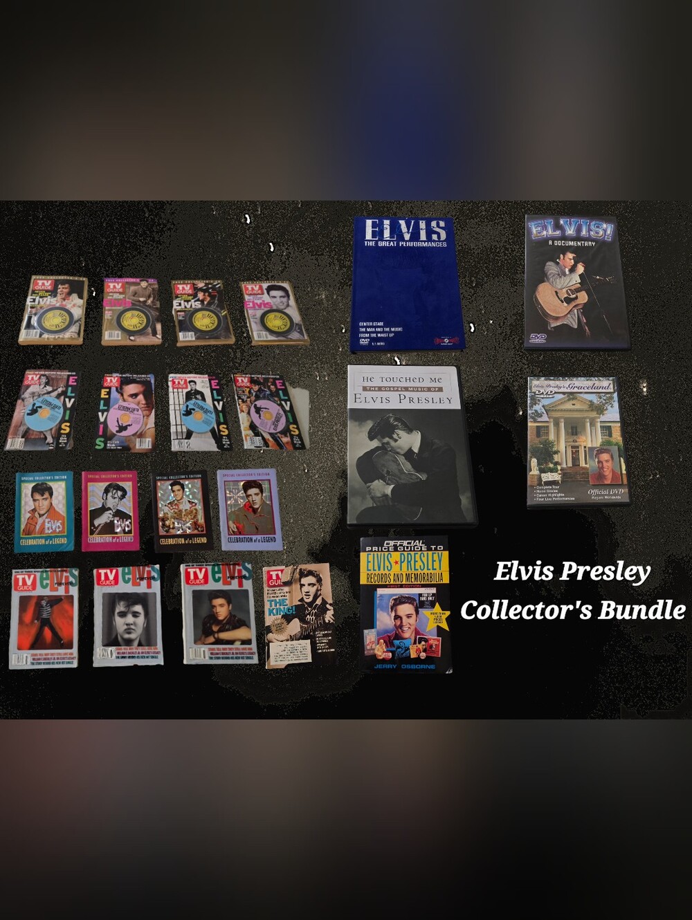 Elvis Presley Collectors Bundle(TV Guides, DVD's, & Memorabilia)